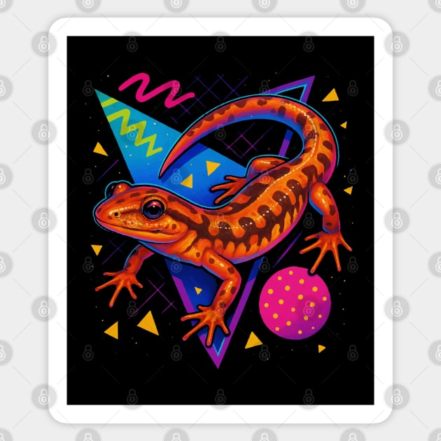 Retro Neon Southern Two-lined Salamander Sticker by Reptiq's Store